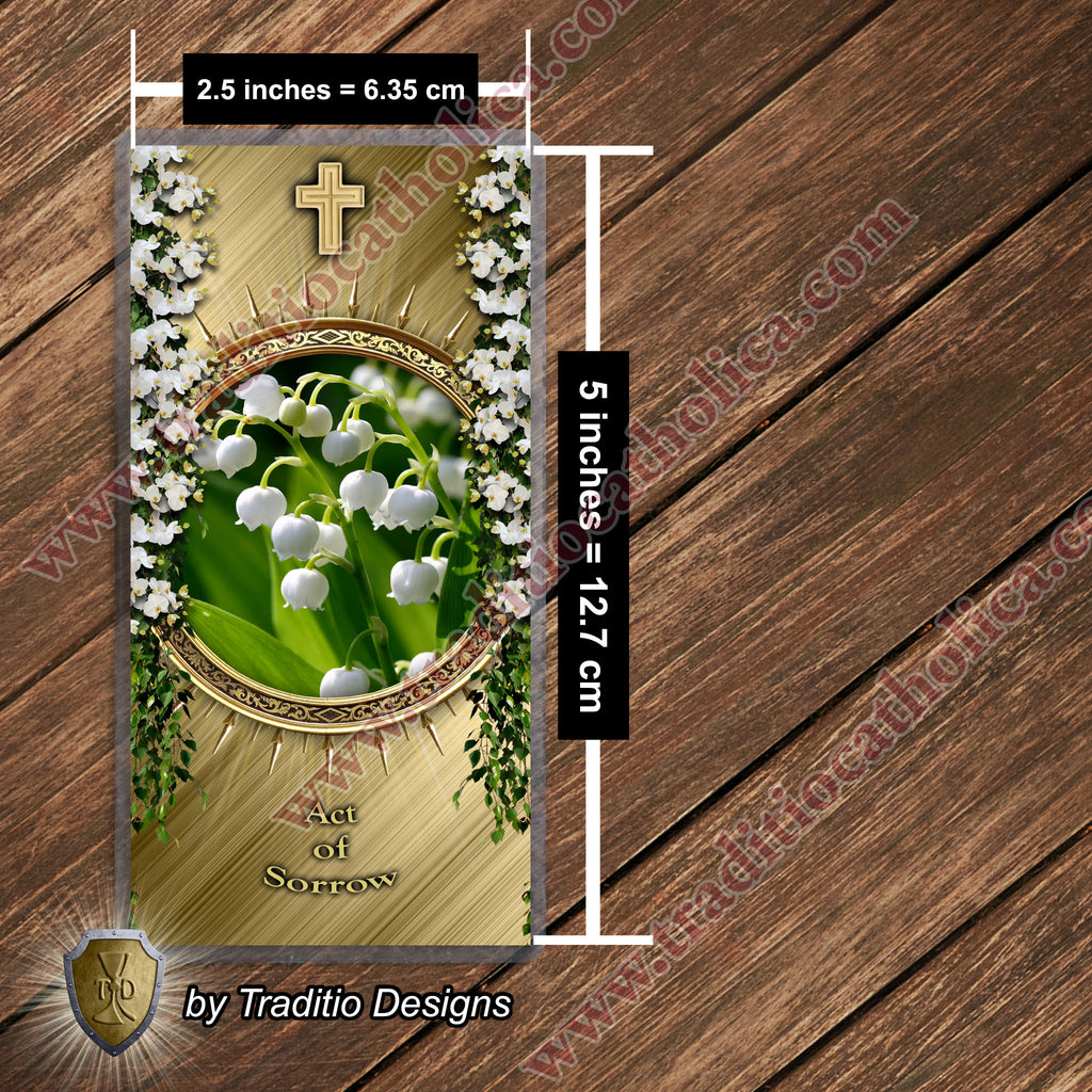 Act of Sorrow | Holy Grief & The Purity of Repentance | Laminated Floral Botanical Design