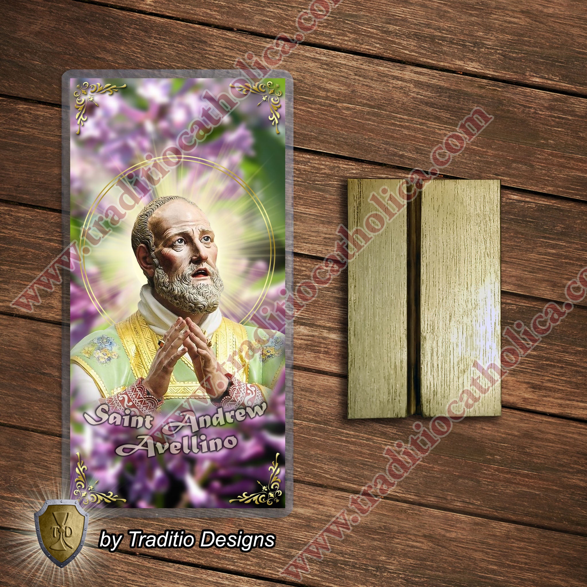 St. Andrew Avellino, Patron of Stroke Victims - Catholic prayer holy card - Laminated Face Design