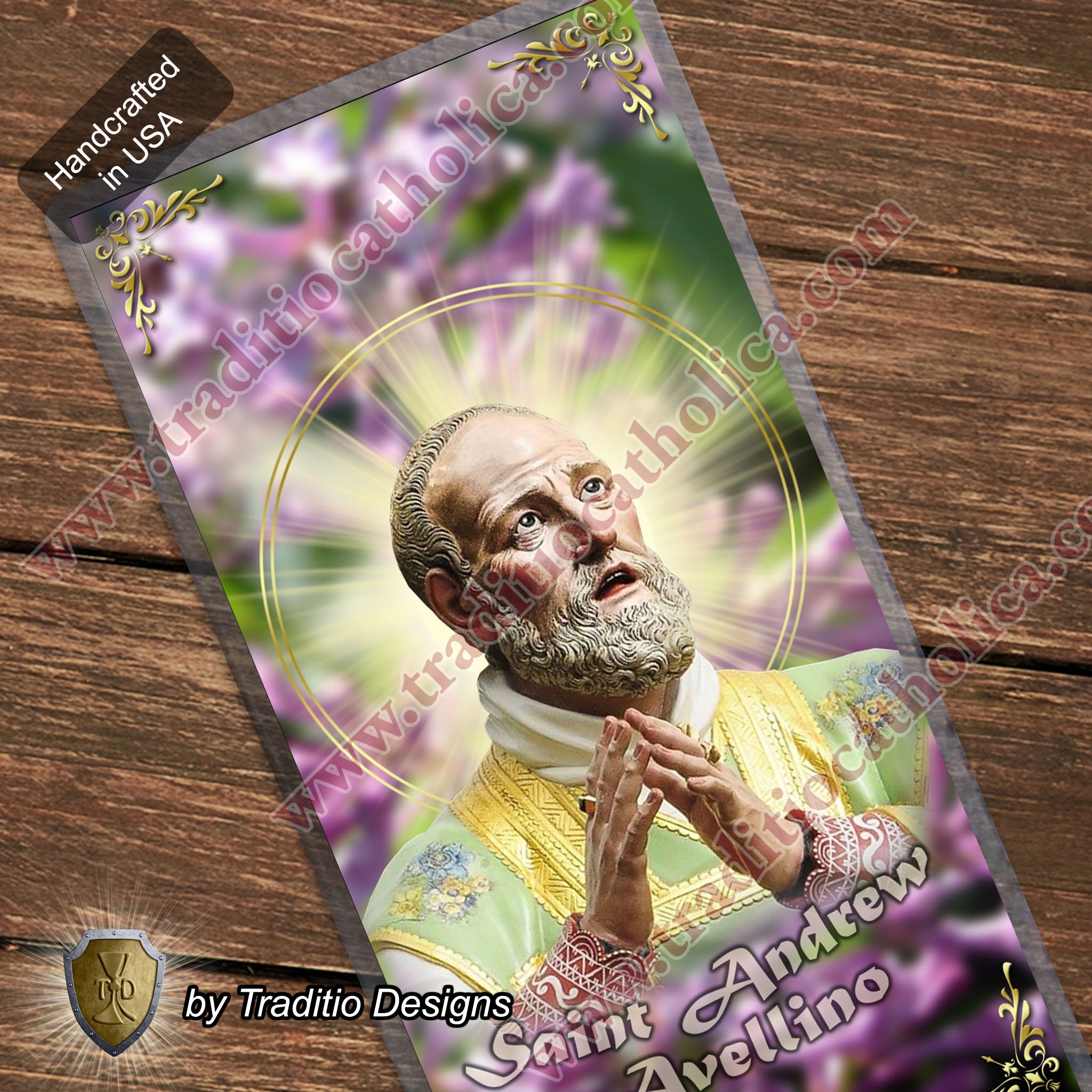 St. Andrew Avellino, Patron of Stroke Victims - Catholic prayer holy card - Laminated Face Design
