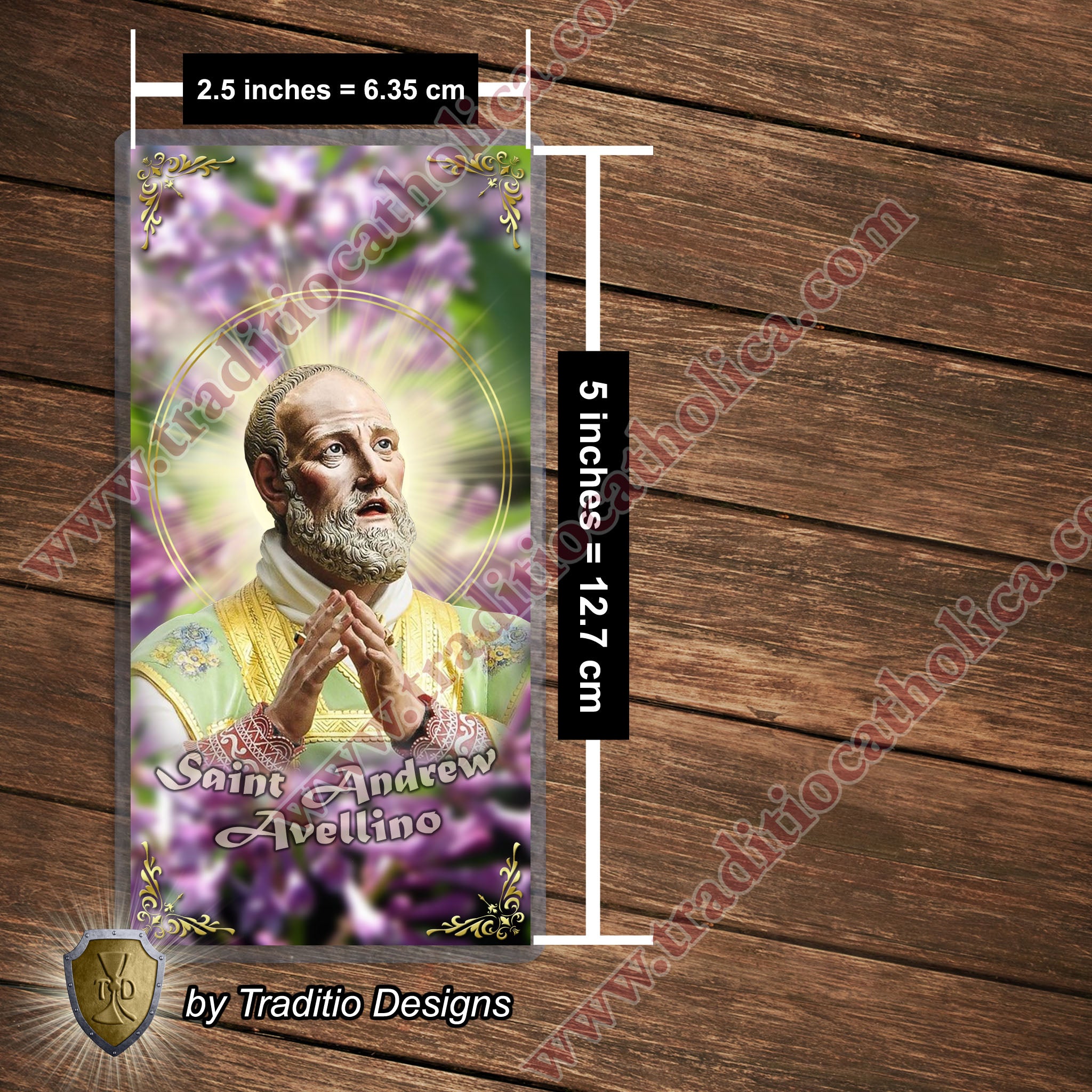St. Andrew Avellino, Patron of Stroke Victims - Catholic prayer holy card - Laminated Face Design