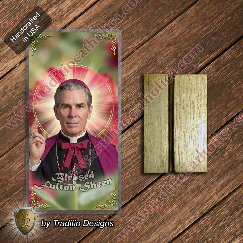 Bl. Fulton J. Sheen Prayer Card | Infant Health, Heart Relief & Broadcasters | Laminated Face Design
