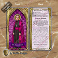 Bl. Fulton J. Sheen Prayer Card | Infant Health, Heart Relief & Broadcasters | Laminated Stained Glass Gold Design