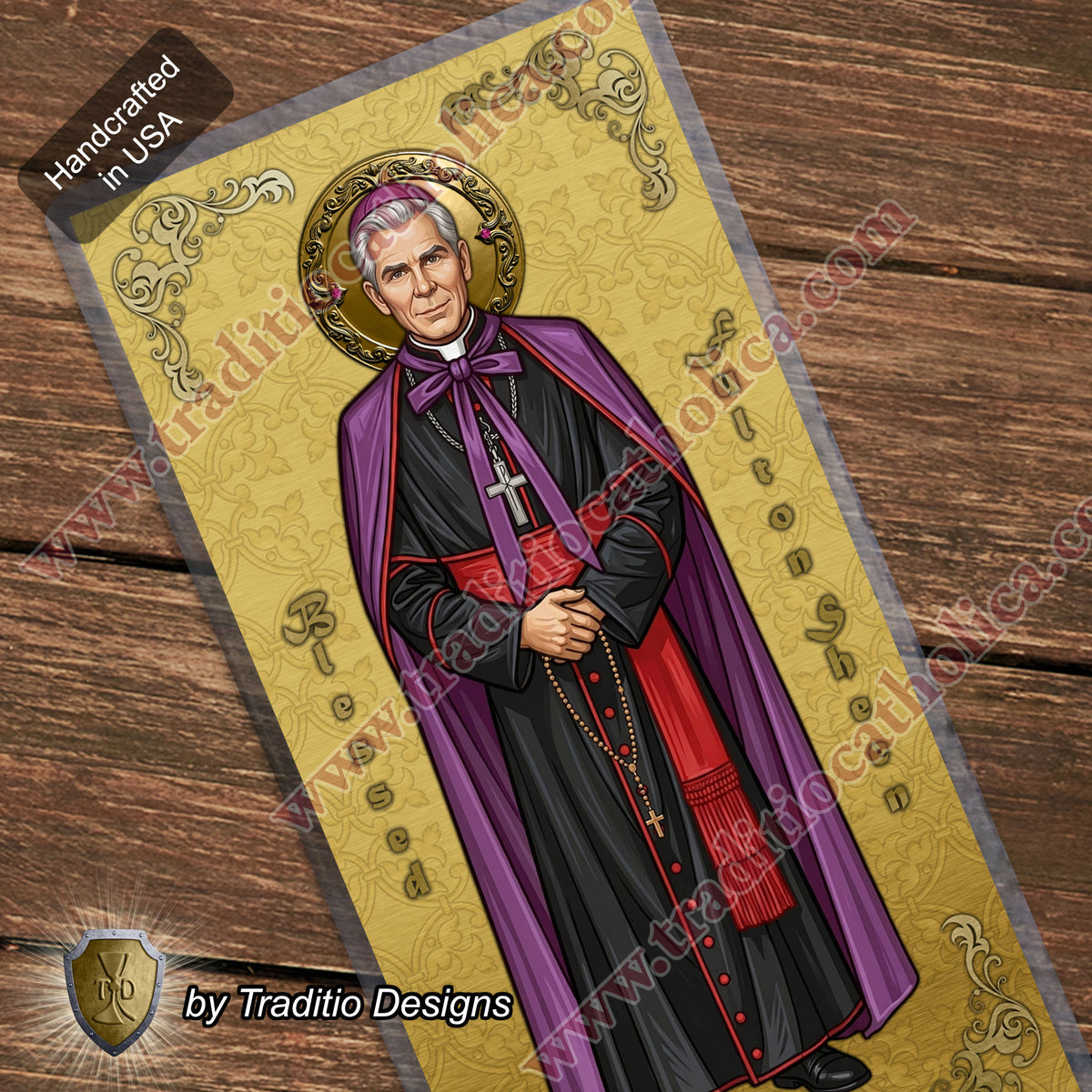 Bl. Fulton J. Sheen Prayer Card | Infant Health, Heart Relief & Broadcasters | Laminated Full Icon Design