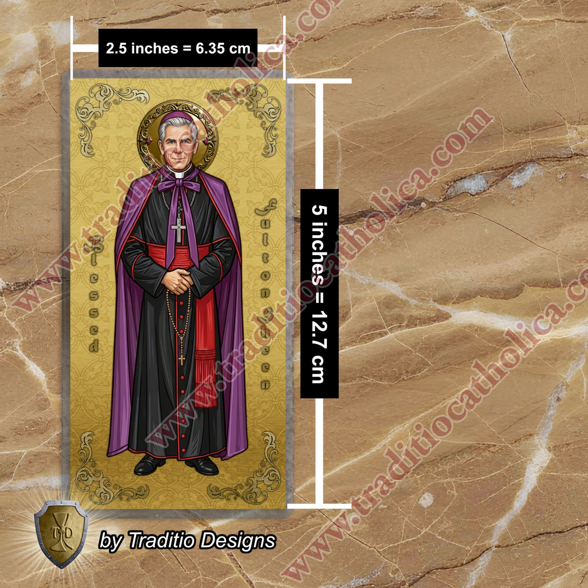 Bl. Fulton J. Sheen Prayer Card | Infant Health, Heart Relief & Broadcasters | Laminated Full Icon Design