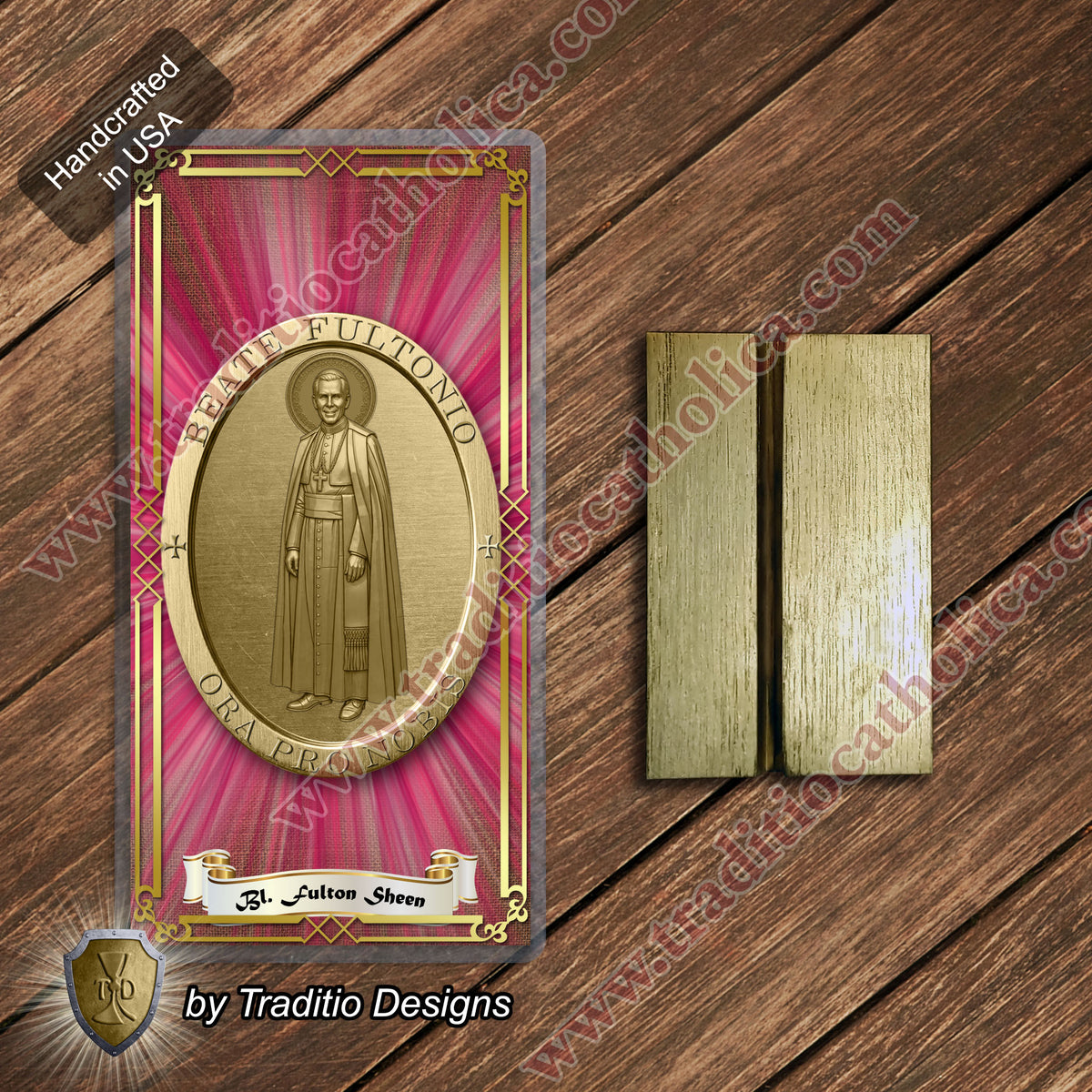 Bl. Fulton J. Sheen Prayer Card | Infant Health, Heart Relief & Broadcasters | Laminated Medal Design