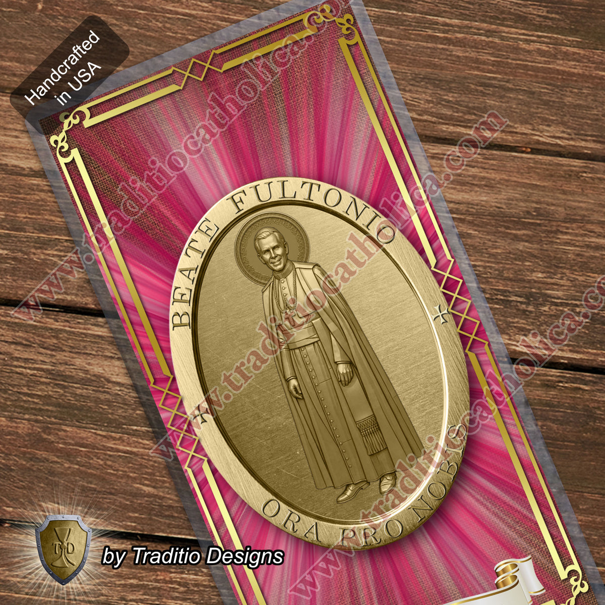 Bl. Fulton J. Sheen Prayer Card | Infant Health, Heart Relief & Broadcasters | Laminated Medal Design