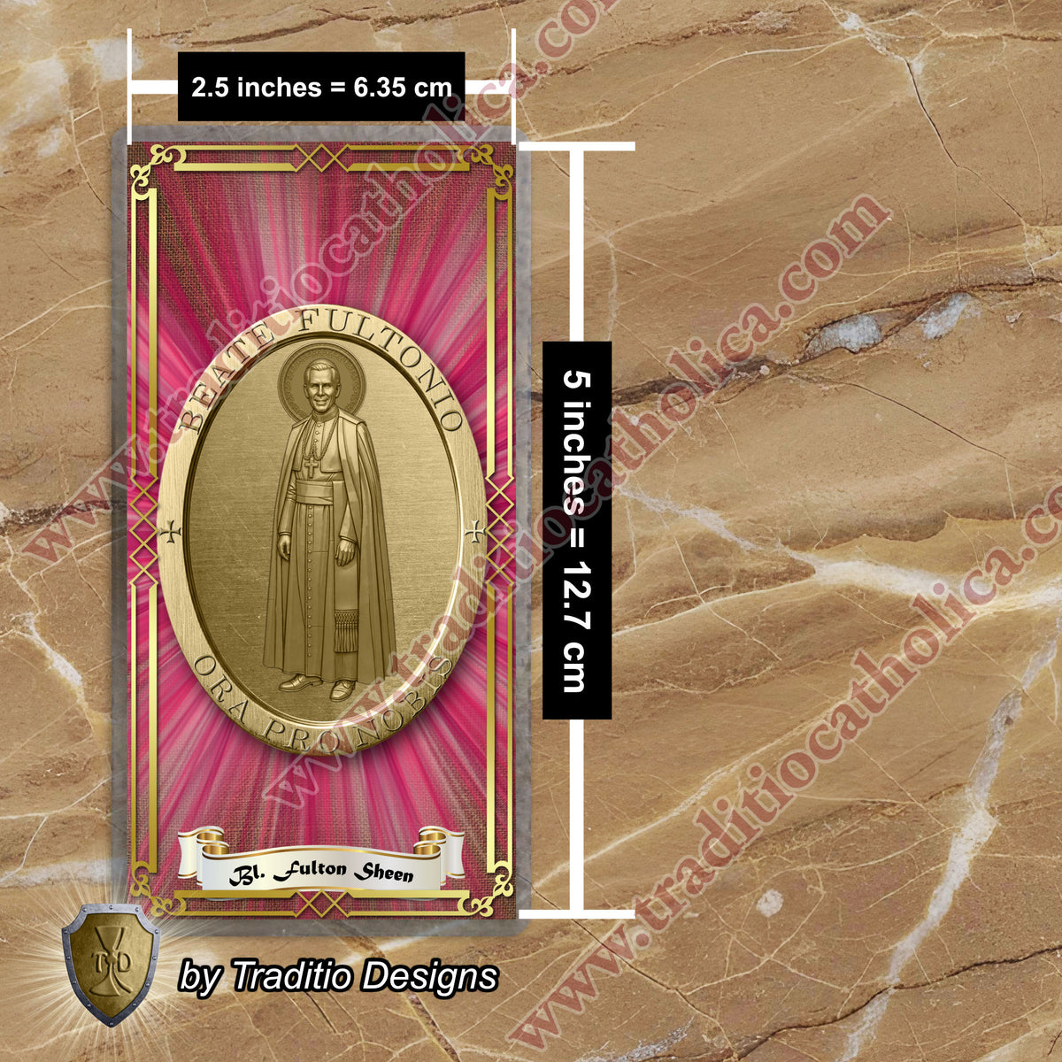 Bl. Fulton J. Sheen Prayer Card | Infant Health, Heart Relief & Broadcasters | Laminated Medal Design