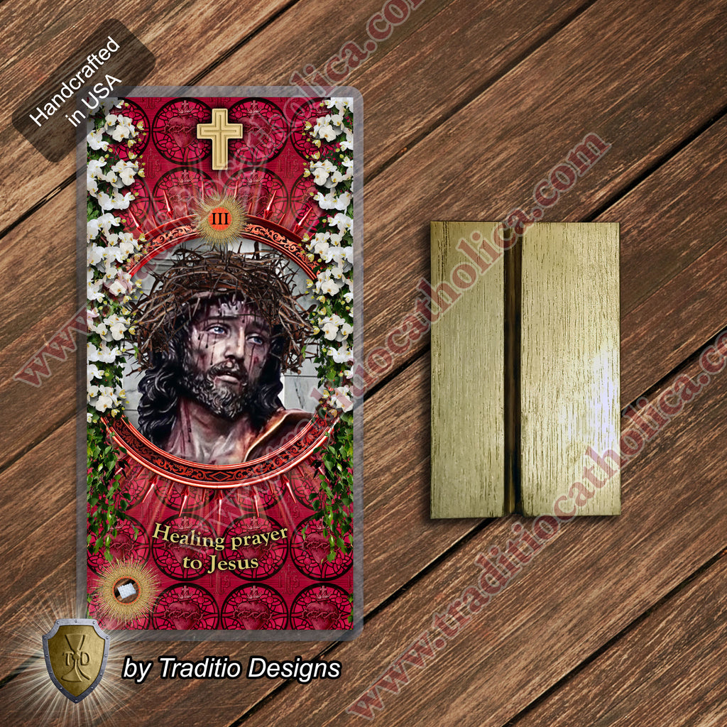 Jesus Christ Relic Prayer Card | Physical & Spiritual Healing | Catholic Holy Relic Card | 3rd Class Relic