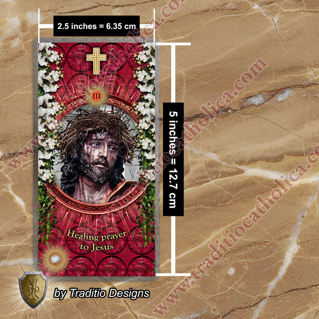 Jesus Christ Relic Prayer Card | Physical & Spiritual Healing | Catholic Holy Relic Card | 3rd Class Relic