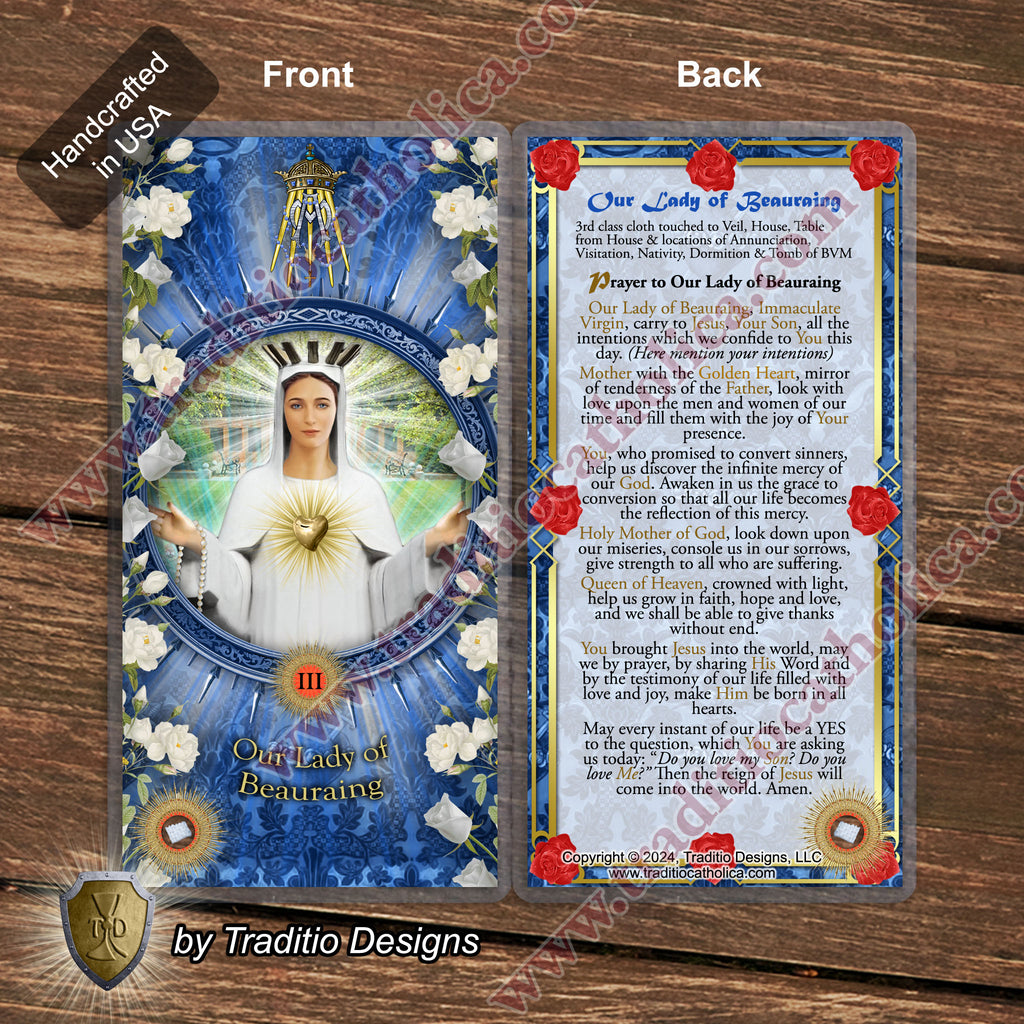 Our Lady of Beauraing Relic Anointing Oil | Touched to 9 Blessed Mother Relics | Oil or Card Set