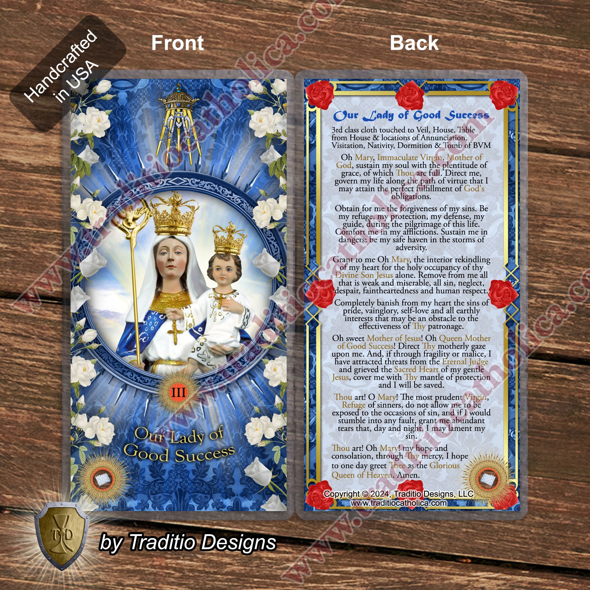 Our Lady of Good Success Relic Anointing Oil | Touched to 9 Blessed Mother Relics | Oil or Card Set
