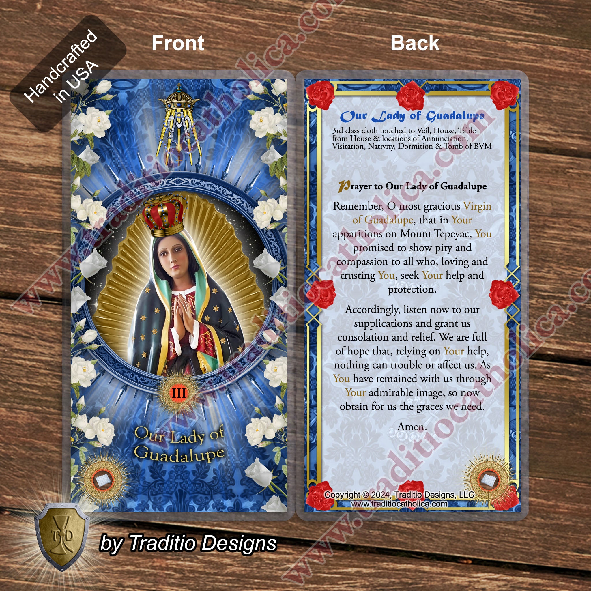 Our Lady of Guadalupe Relic Anointing Oil | Touched to 9 Blessed Mother Relics | Oil or Card Set