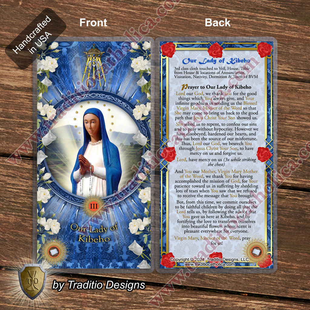 Our Lady of Kibeho Relic Anointing Oil | Touched to 9 Blessed Mother Relics | Oil or Card Set