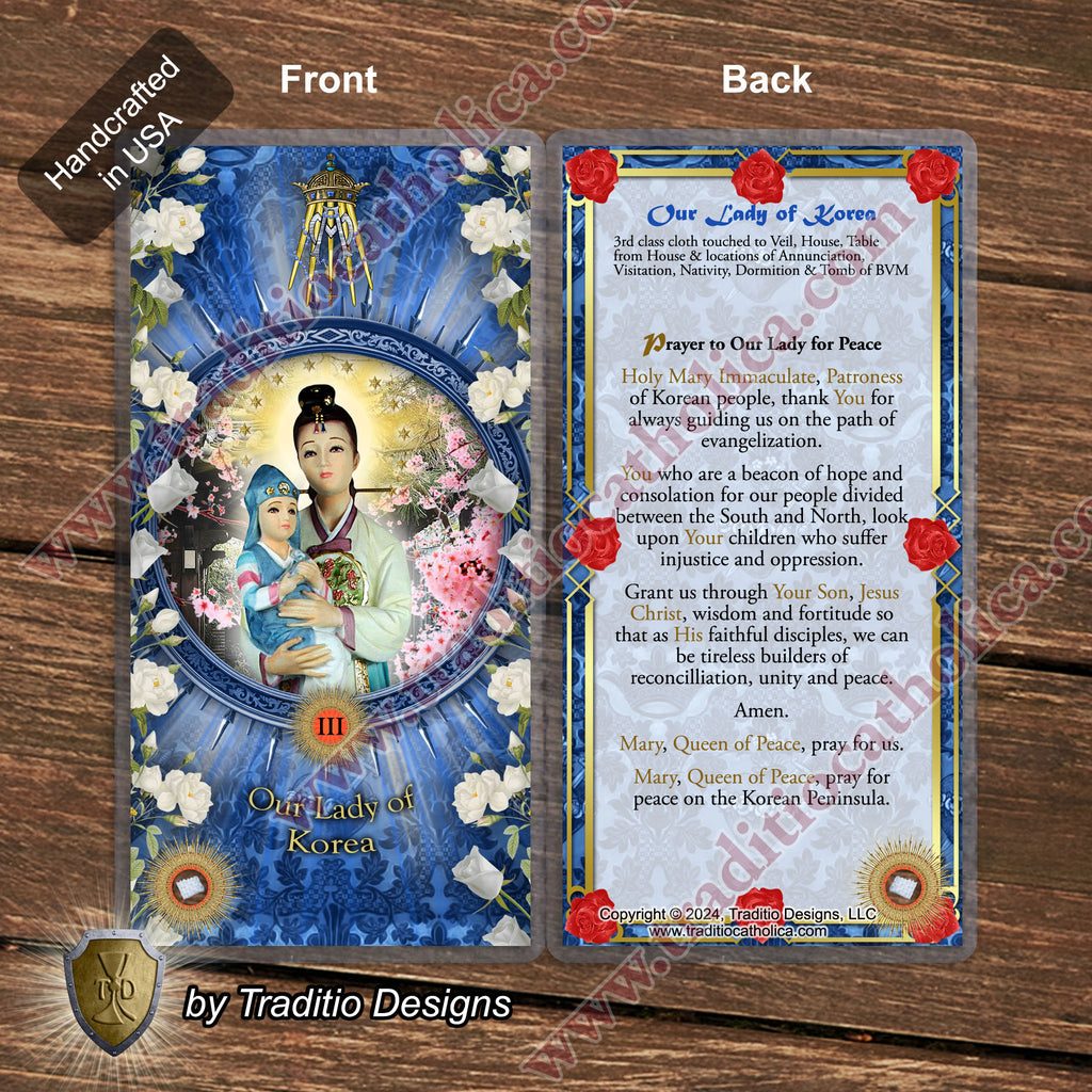 Our Lady of Korea Relic Anointing Oil | Touched to 9 Blessed Mother Relics | Oil or Card Set