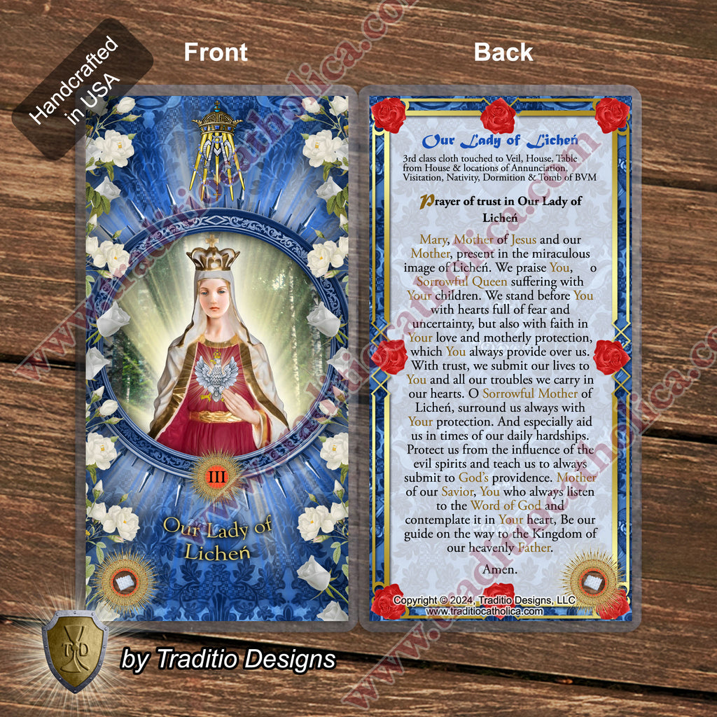 Our Lady of Lichen Relic Anointing Oil | Touched to 9 Blessed Mother Relics | Oil or Card Set
