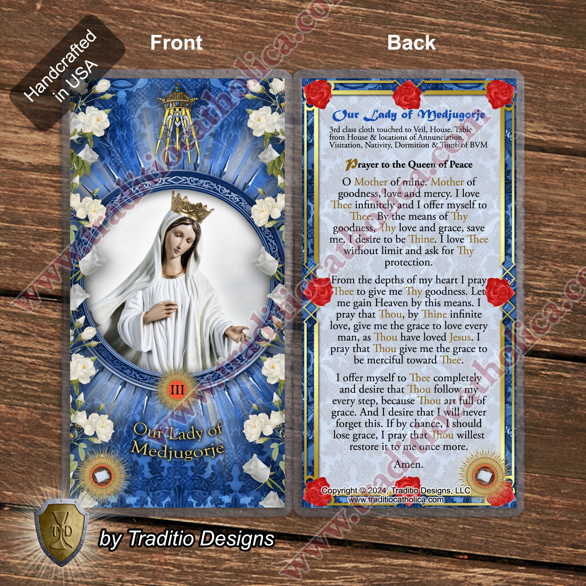 Our Lady of Medjugorje Relic Anointing Oil | Touched to 9 Blessed Mother Relics | Oil or Card Set
