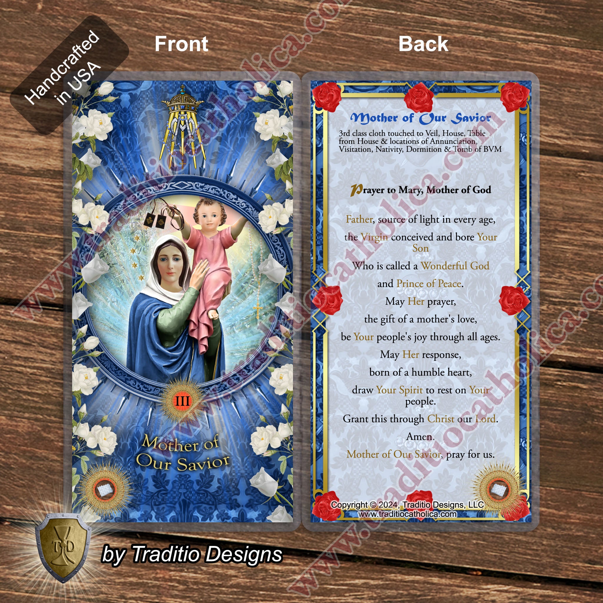 Mother of Our Savior Relic Anointing Oil | Touched to 9 Blessed Mother Relics | Oil or Card Set