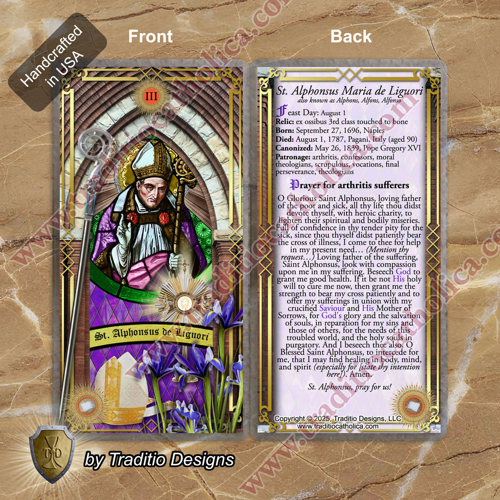 St. Alphonsus Liguori Relic Anointing Oil | Arthritis & Chronic Pain | Oil or Card Set