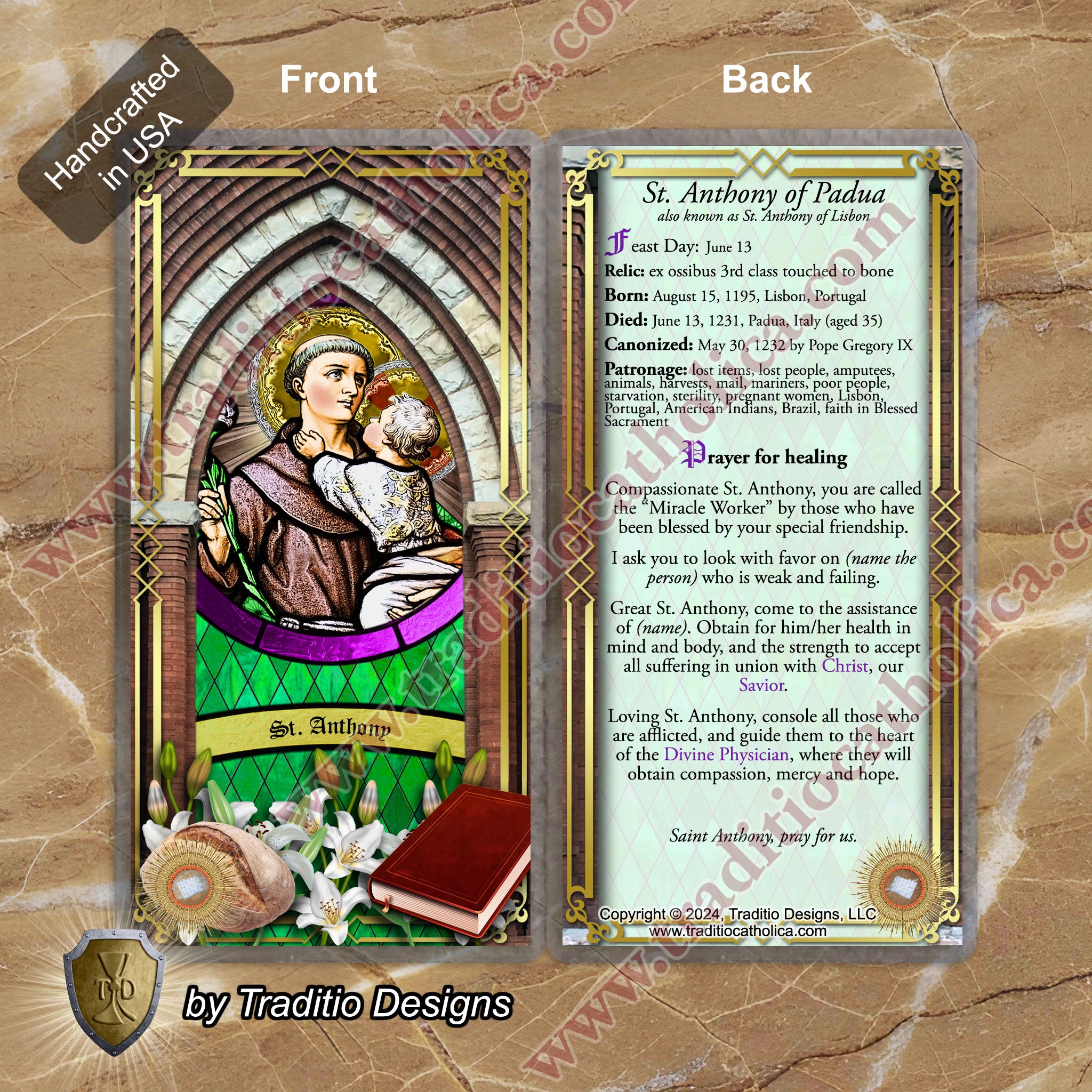 St. Anthony of Padua Relic Anointing Oil | Lost Items & Amputees | Oil or Card Set