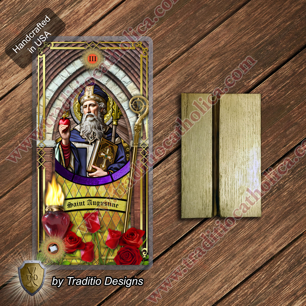 St. Augustine | Sore Eyes, Sore Throats & Recovery from Vice | Catholic holy relic card | 3rd Class Relic