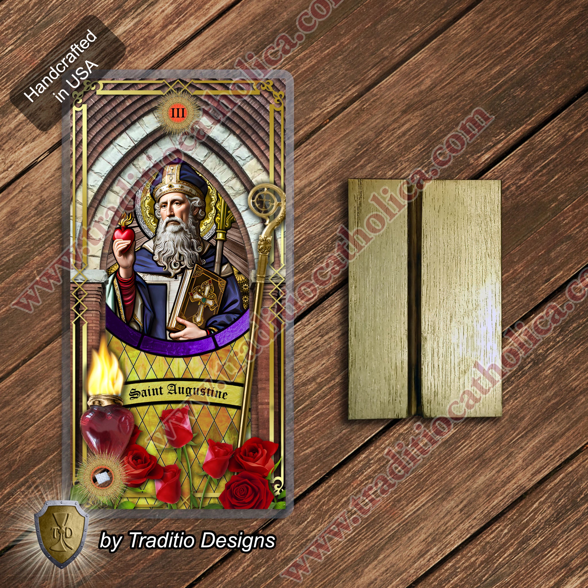 St. Augustine | Sore Eyes, Sore Throats & Recovery from Vice | Catholic holy relic card | 3rd Class Relic
