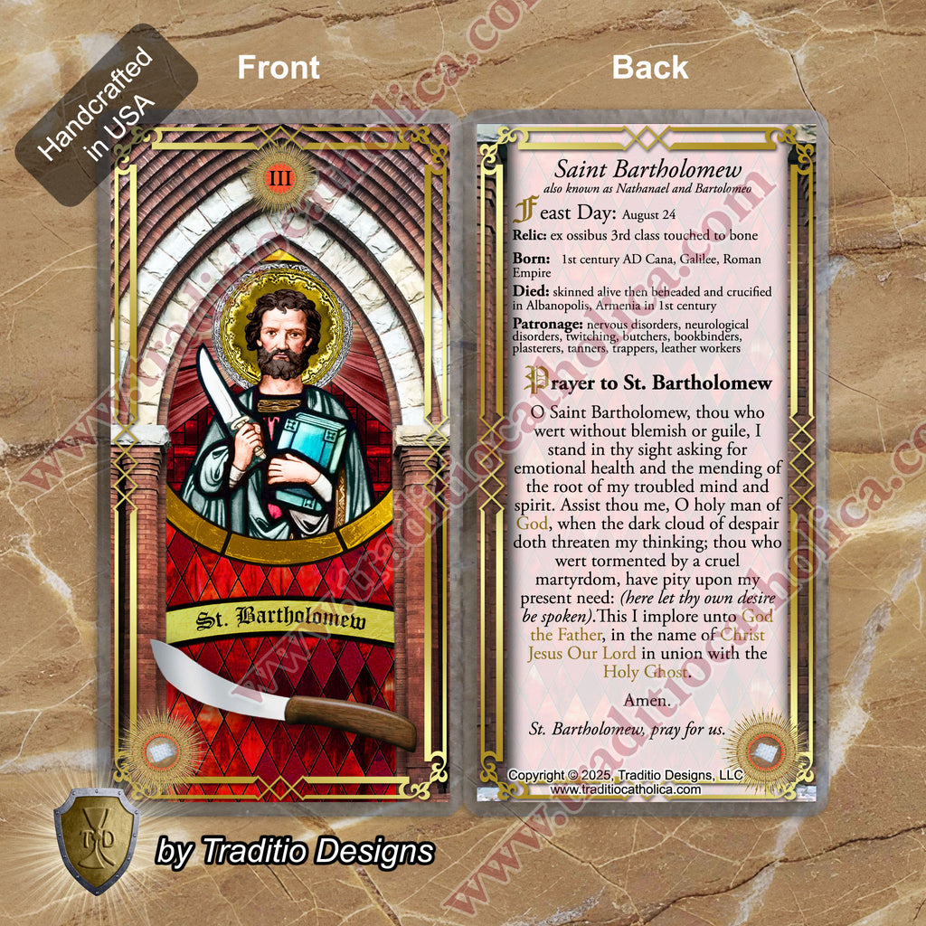 St. Bartholomew the Apostle Relic Anointing Oil | Neurological & Skin Disorders | Oil or Card Set
