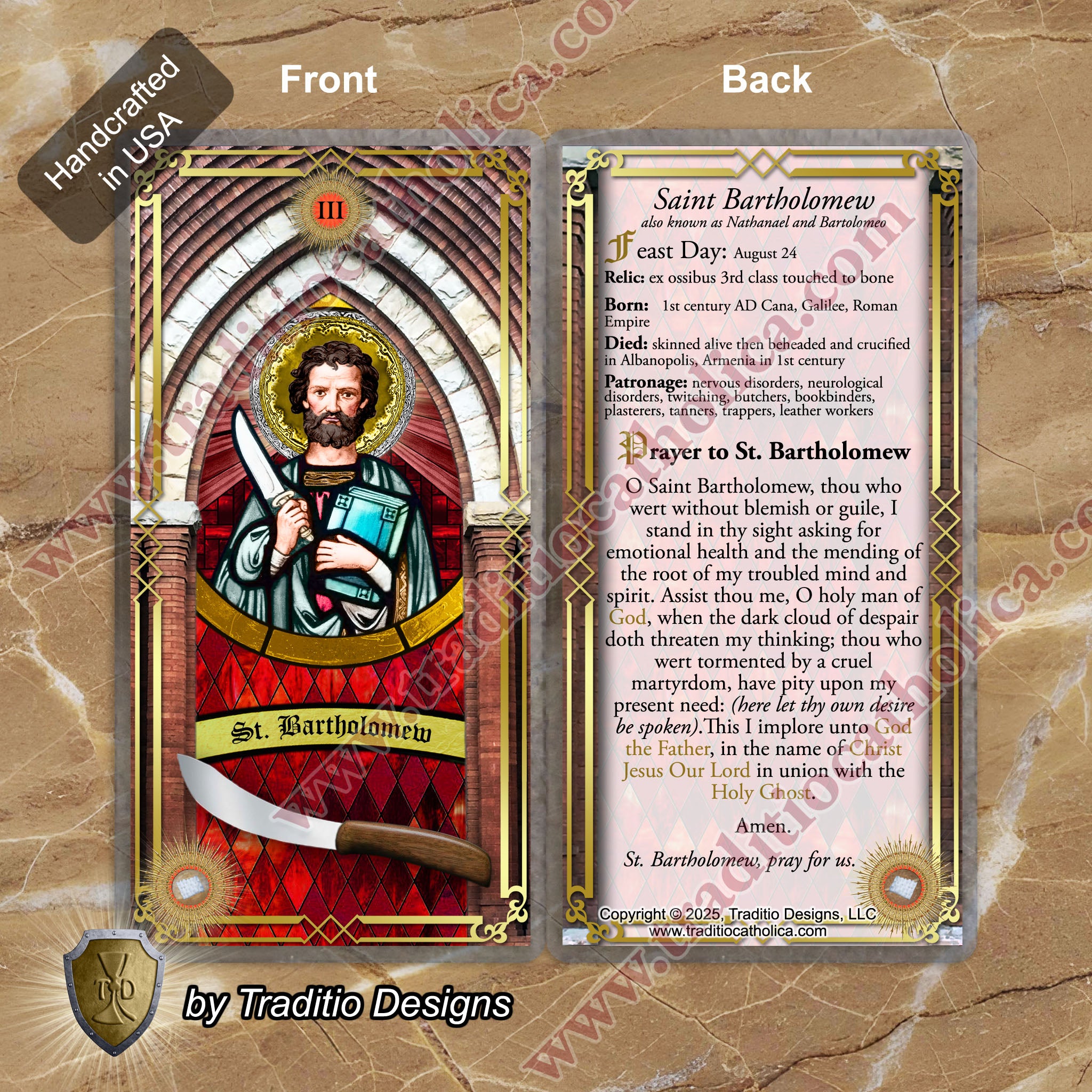 St. Bartholomew the Apostle Relic Anointing Oil | Neurological & Skin Disorders | Oil or Card Set