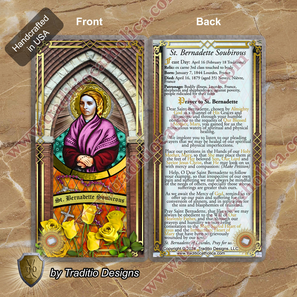 St. Bernadette Soubirous Relic Anointing Oil | Bodily Illness & Asthma | Oil or Card Set
