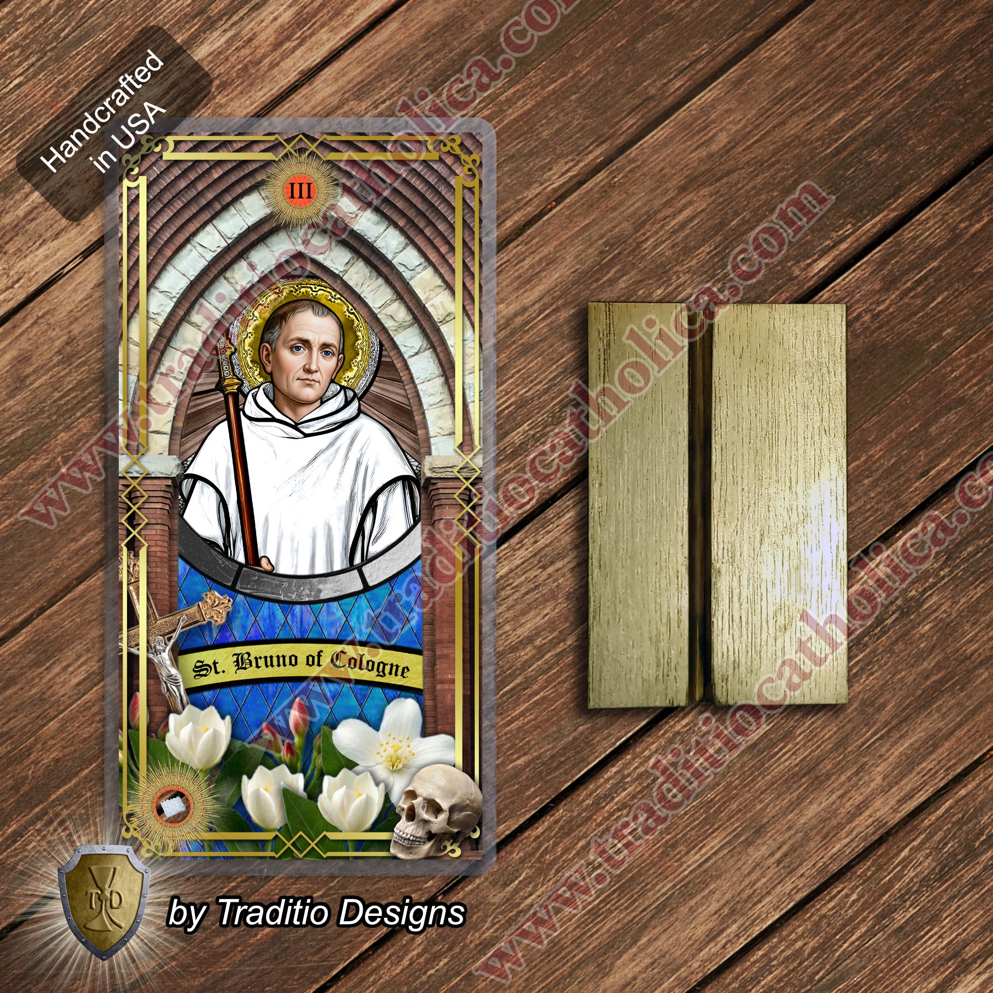 St. Bruno | Spiritual Oppression, Peace of Mind & Sensory Healing | Catholic holy relic card | 3rd Class Relic