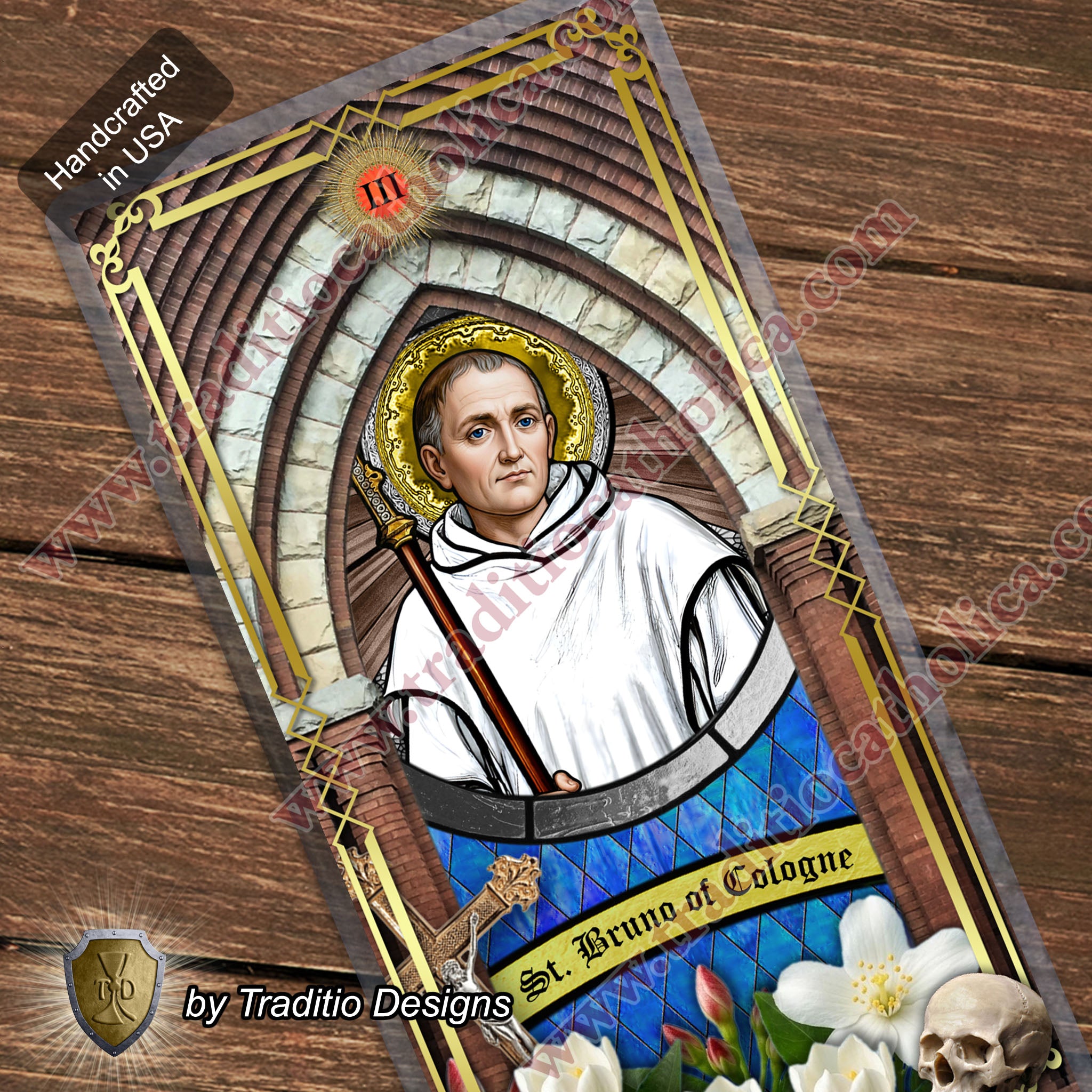 St. Bruno | Spiritual Oppression, Peace of Mind & Sensory Healing | Catholic holy relic card | 3rd Class Relic