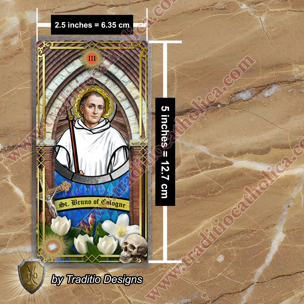 St. Bruno | Spiritual Oppression, Peace of Mind & Sensory Healing | Catholic holy relic card | 3rd Class Relic