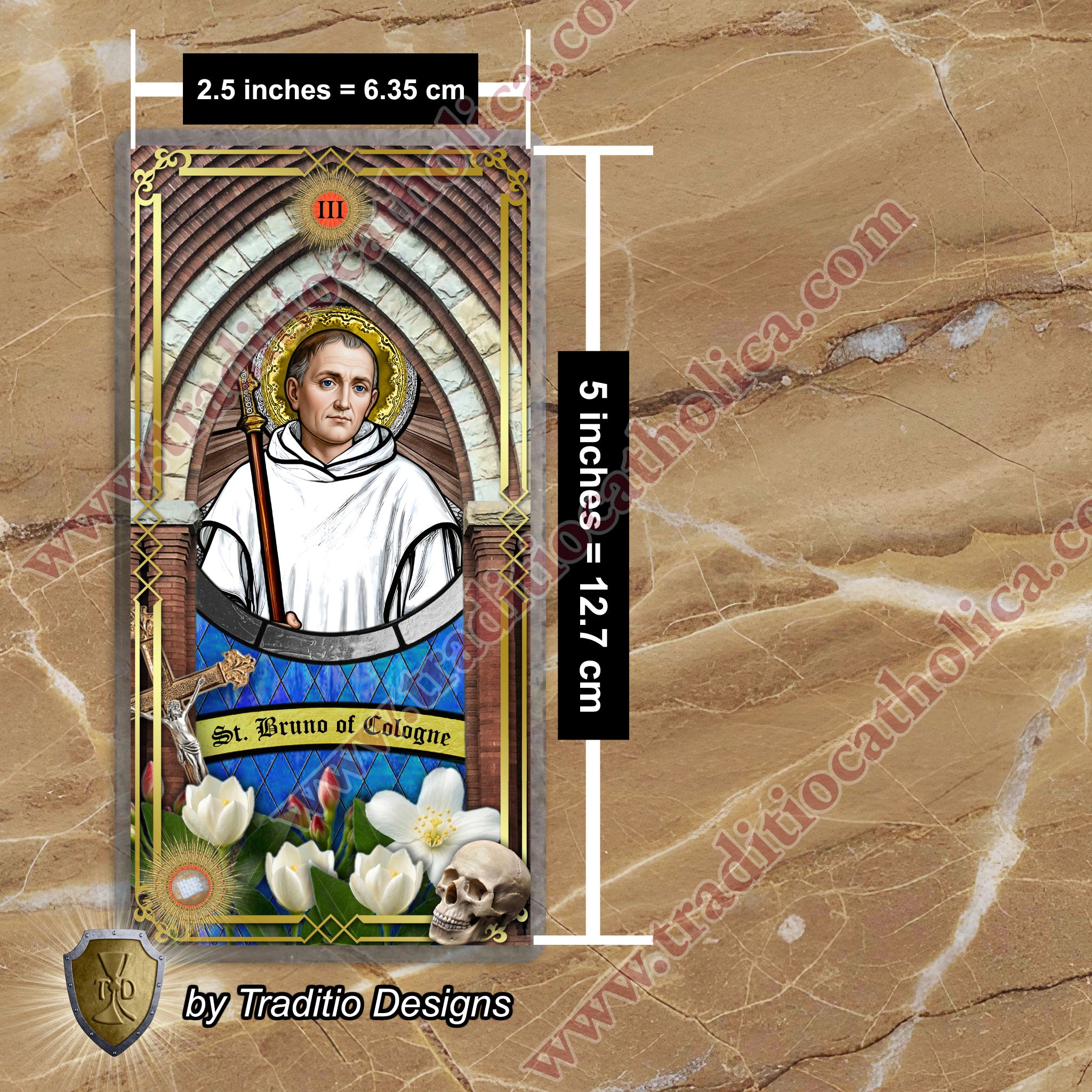 St. Bruno | Spiritual Oppression, Peace of Mind & Sensory Healing | Catholic holy relic card | 3rd Class Relic