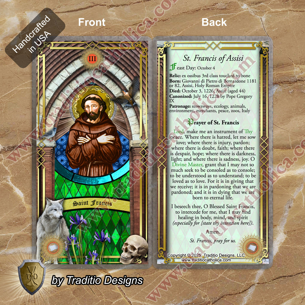 St. Francis of Assisi Relic Anointing Oil | Animals & Eye Health | Oil or Card Set