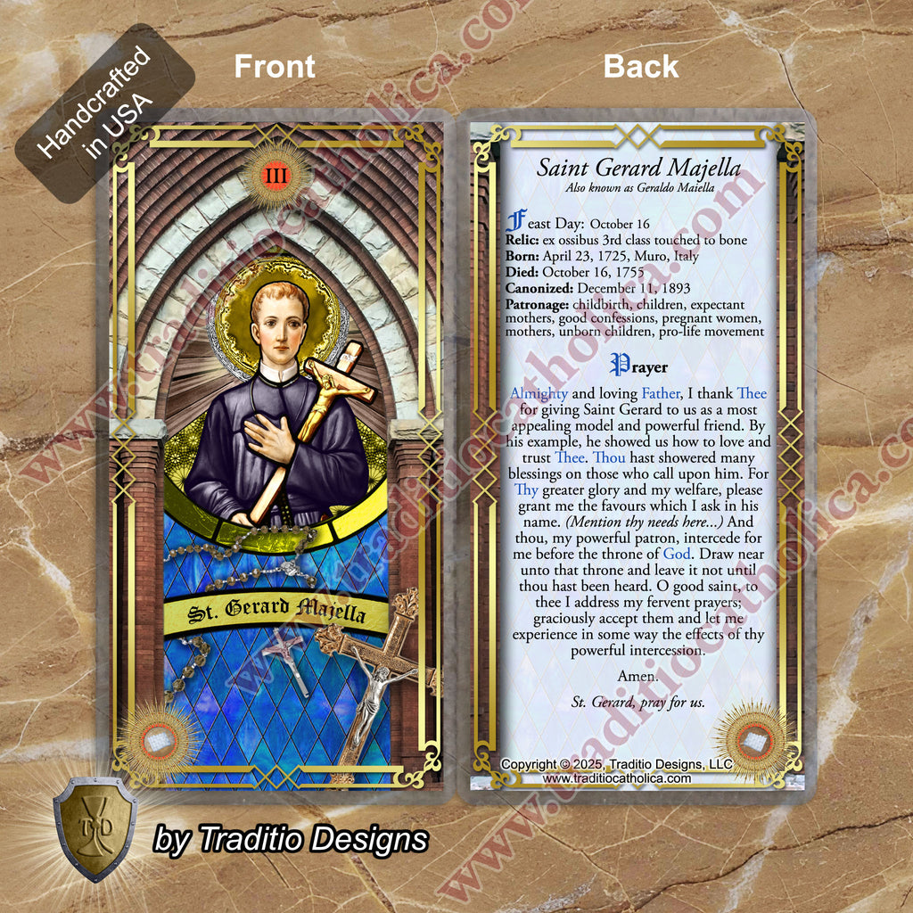 St. Gerard Majella Relic Anointing Oil | Safe Childbirth & Motherhood | Oil or Card Set