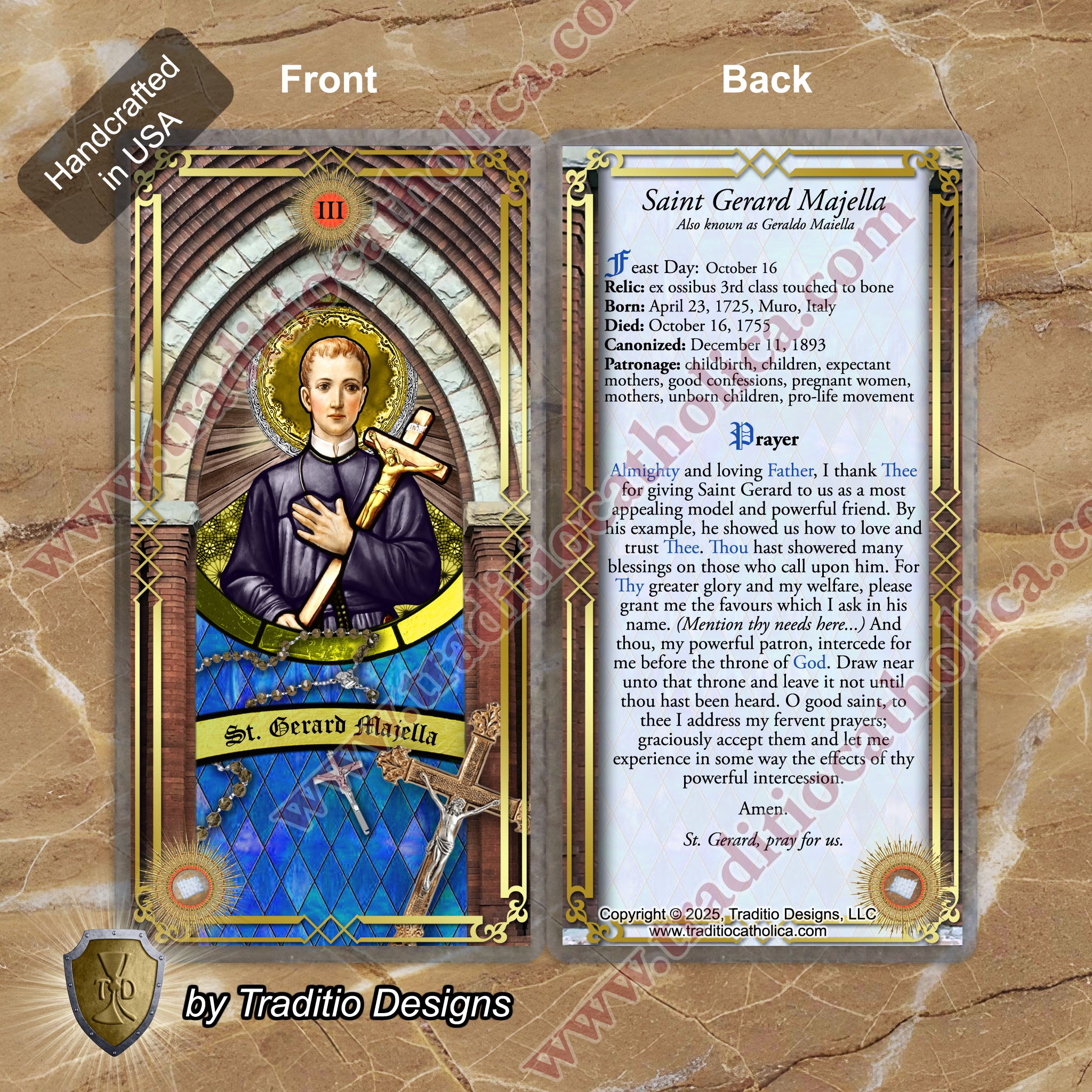St. Gerard Majella Relic Anointing Oil | Safe Childbirth & Motherhood | Oil or Card Set