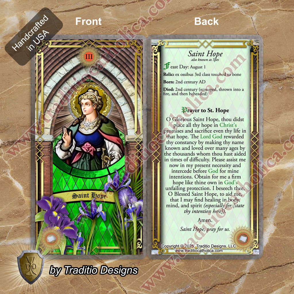 St. Hope Relic Anointing Oil | Blood Disorders, Fatigue & Childhood Illness | Oil or Card Set