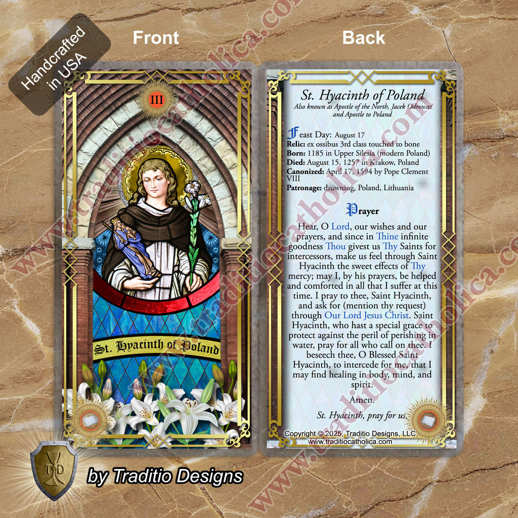 St. Hyacinth of Poland Relic Anointing Oil | Protection from Drowning & Water Safety | Oil or Card Set