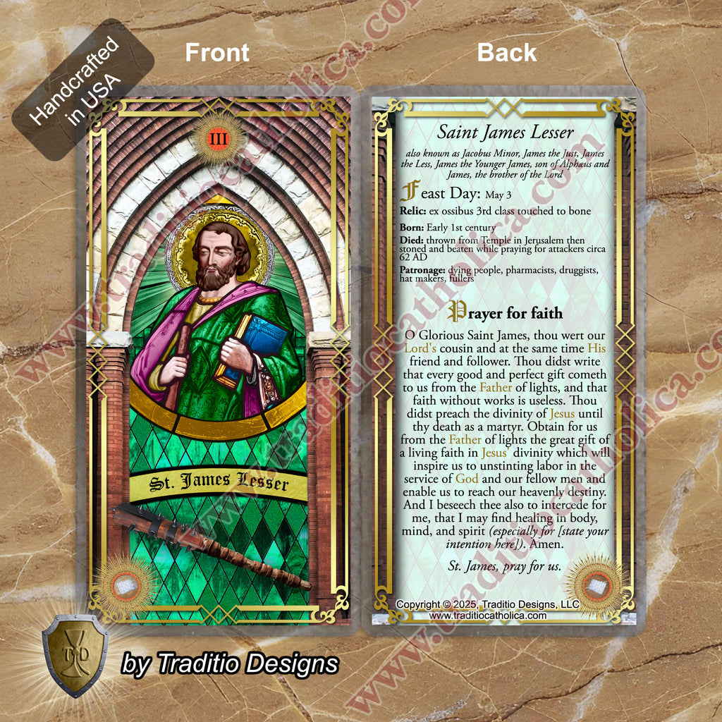 St. James the Lesser the Apostle Relic Anointing Oil | Head Trauma, Pharmacists & Dying | Oil or Card Set