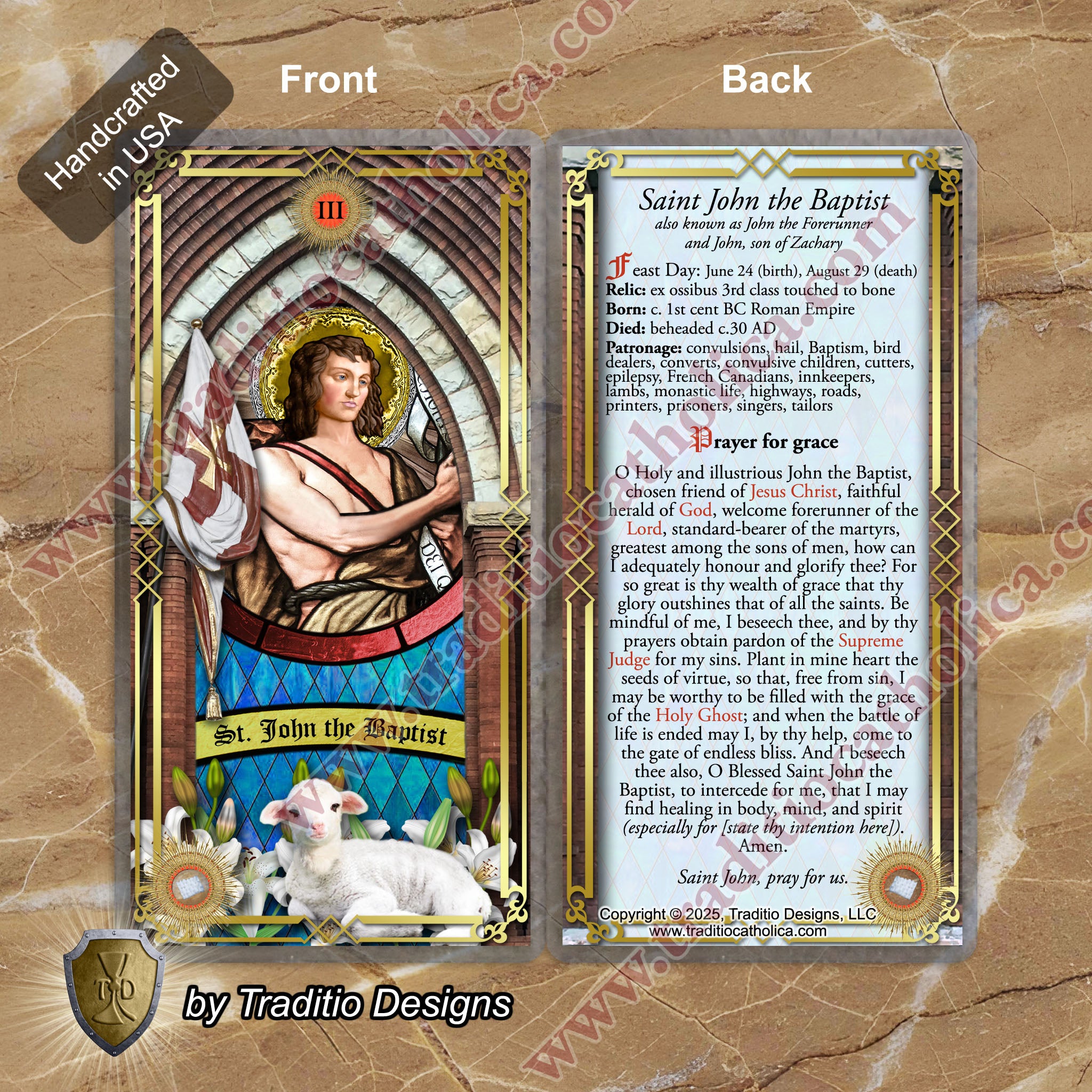 St. John the Baptist Relic Anointing Oil | Epilepsy, Convulsions & Headaches | Oil or Card Set