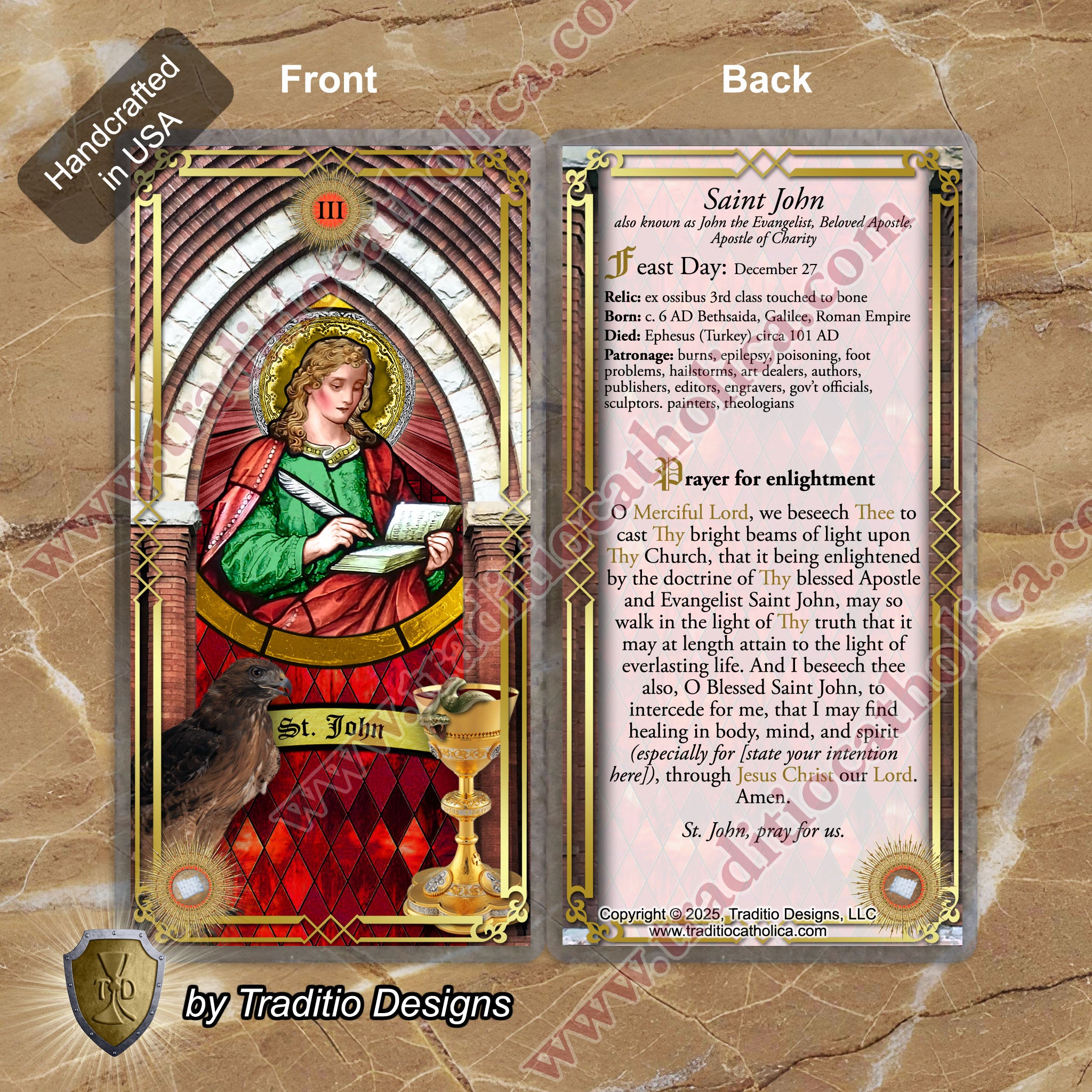 St. John the Evangelist Relic Anointing Oil | Burns, Epilepsy & Poisoning | Oil or Card Set