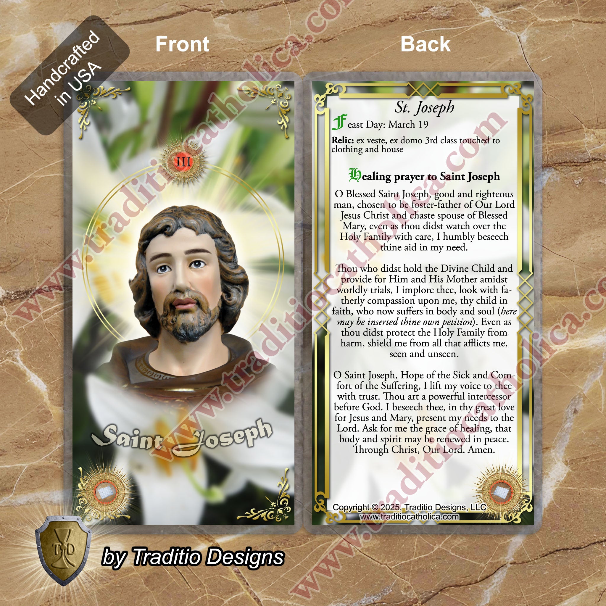 St. Joseph Relic Anointing Oil | Lung Issues, Eye Ailments & Happy Death | Oil or Card Set