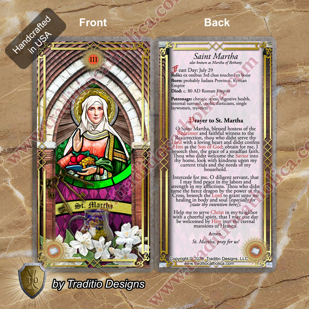 St. Martha Relic Anointing Oil | Chronic Stress, Digestion & Peace | Oil or Card Set