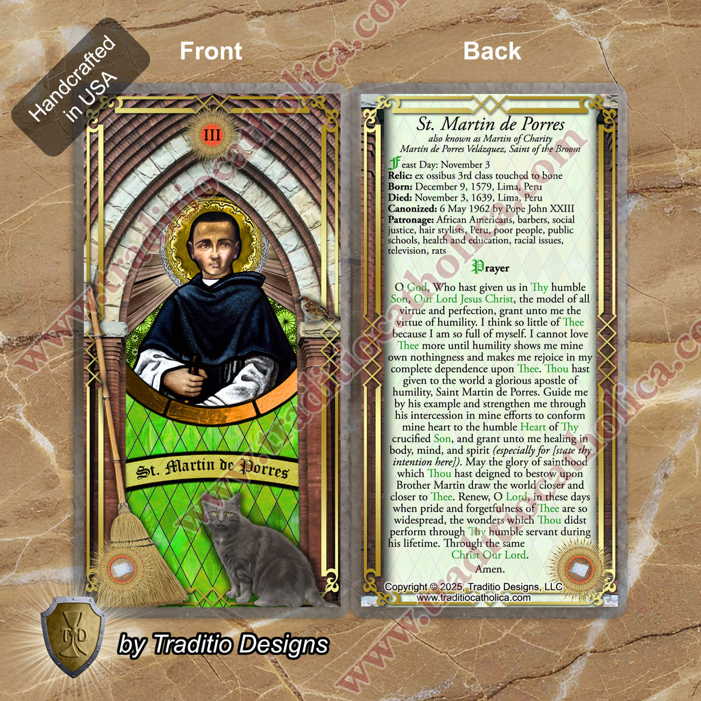 St. Martin de Porres Relic Anointing Oil | Leg Ulcers, Herniated Discs & Neck Pain | Oil or Card Set