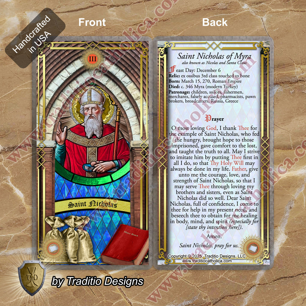 St. Nicholas of Myra Relic Anointing Oil | Child Health, Respiratory Issues & Fall Injuries | Oil or Card Set