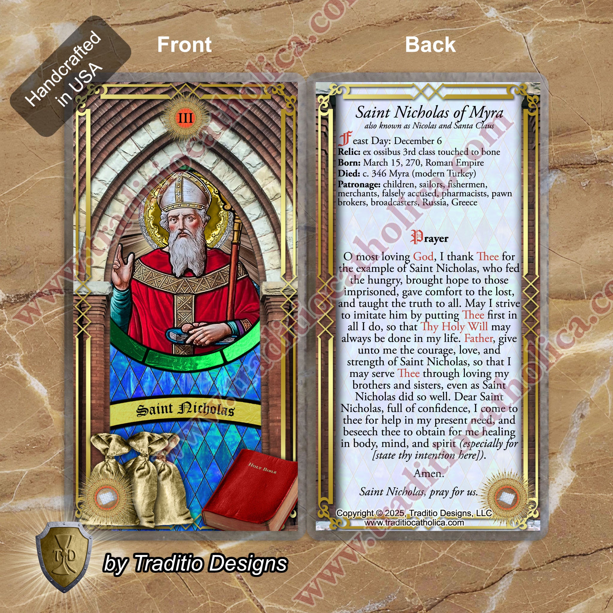 St. Nicholas of Myra Relic Anointing Oil | Child Health, Respiratory Issues & Fall Injuries | Oil or Card Set