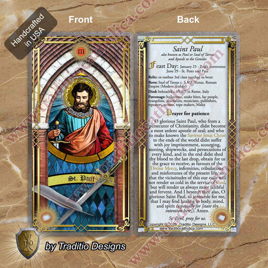 St. Paul the Apostle Relic Anointing Oil | Snake Bites, Blindness & Epilepsy | Oil or Card Set