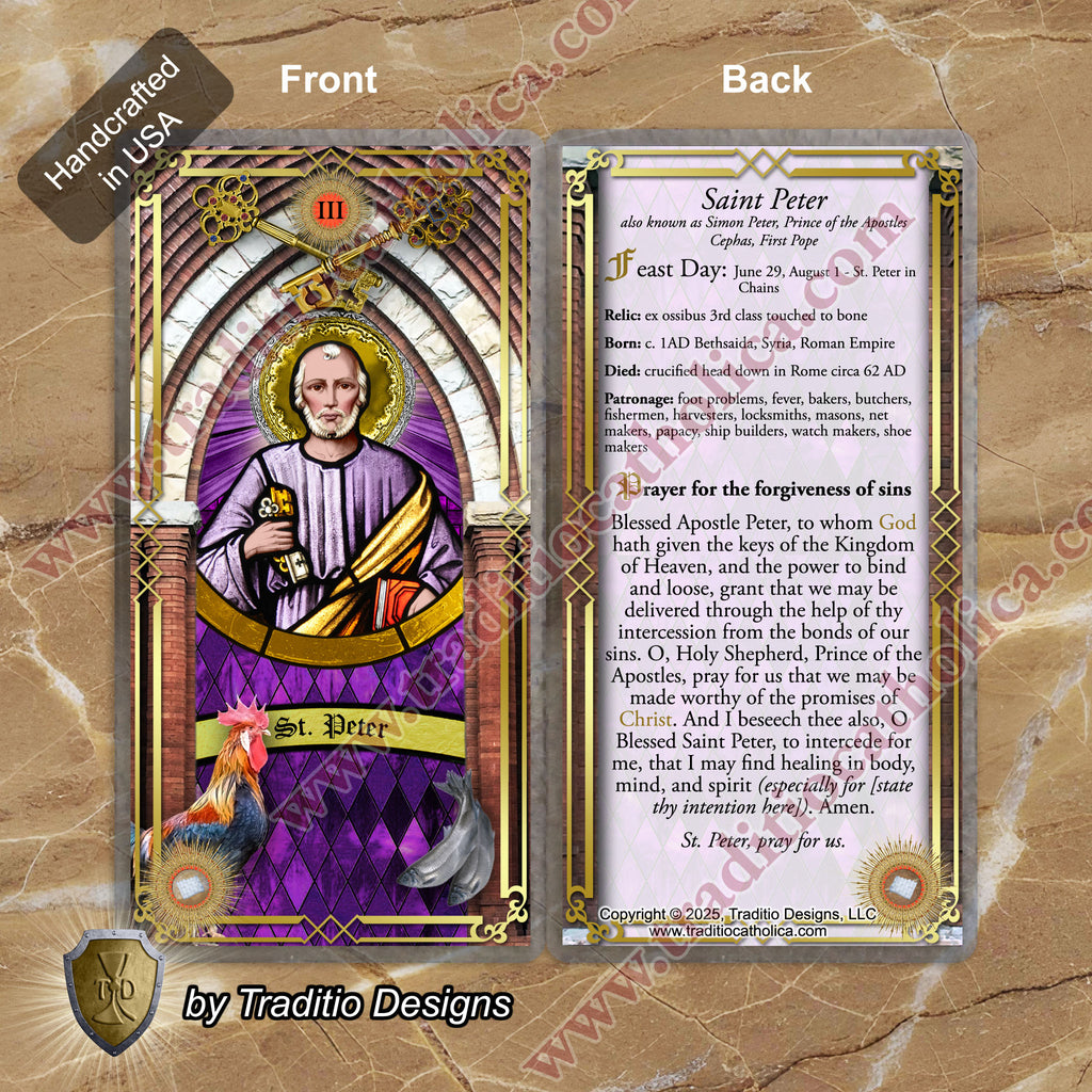 St. Peter the Apostle Relic Anointing Oil | Foot Problems, Fever & Paralysis | Oil or Card Set