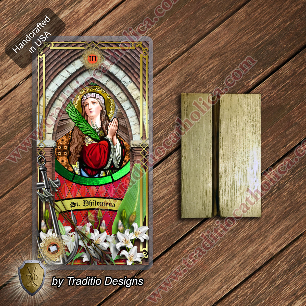 St. Philomena Relic Prayer Card | Child Health, Fertility & Healing | Catholic holy relic card | 3rd Class Relic