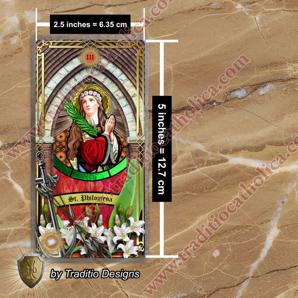 St. Philomena Relic Prayer Card | Child Health, Fertility & Healing | Catholic holy relic card | 3rd Class Relic