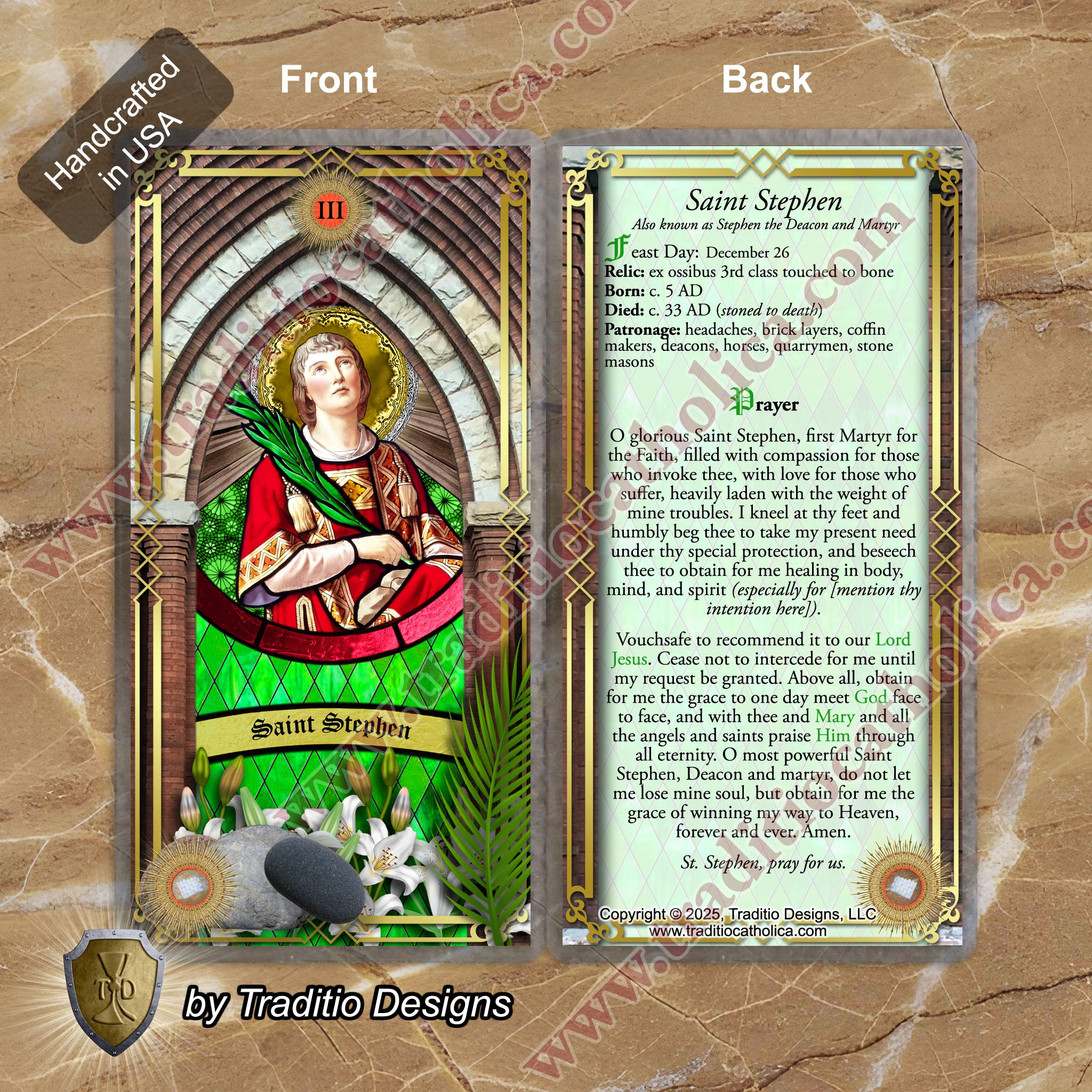 St. Stephen Relic Anointing Oil | Headaches, Bone Fractures & Epilepsy | Oil or Card Set